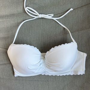 NWOT Victoria Secret White Bandeau Bikini Top, Small